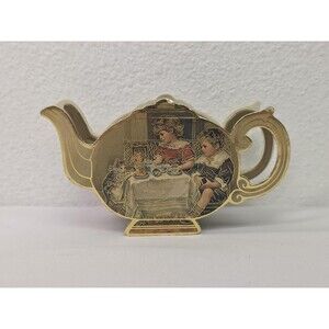 Vintage 1988 B Shackman Victorian mini teapot with mini tea party dishes